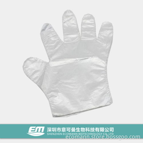 Plastic Transparent Disposable Gloves with Biodegradable Plastic Material